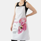 Tablier Flamant rose Aquarelle Exotique Rose Moderne Avec (Insitu)