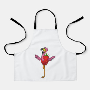 Tablier Flamant rose aux fraises