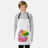 Tablier Flamant rose avec piscine (Porté)