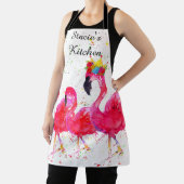 Tablier Flamant rose blanc et coloré rose (Insitu)