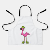 Tablier Flamant rose comme Patineur avec Roller Patins & C (Recto)