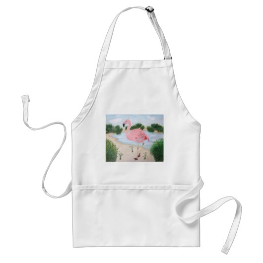 Tablier Flamant rose dans le Marsh Apron (Devant)