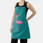 Tablier Flamant rose de Noël avec Santa Hat (Insitu)