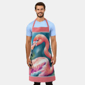 Tablier Flamant rose de peinture aquarelle (Porté)