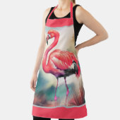 Tablier Flamant rose de peinture aquarelle (Insitu)