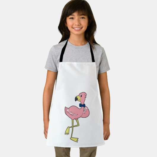 Tablier Flamant rose en tant que Gentleman avec Cravate (Insitu)