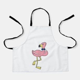 Tablier Flamant rose en tant que Gentleman avec Cravate