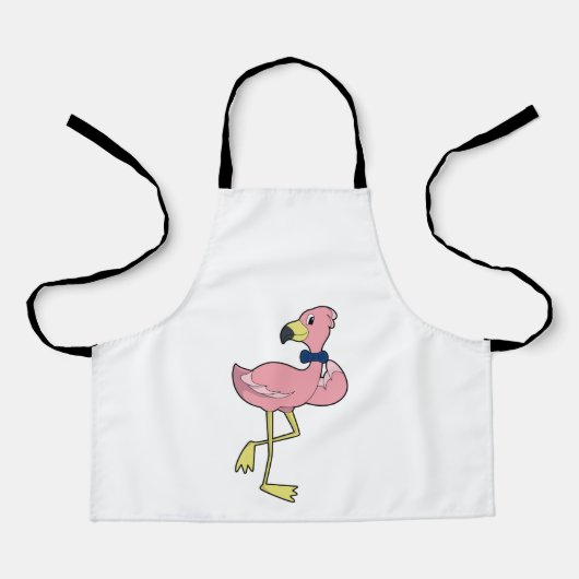 Tablier Flamant rose en tant que Gentleman avec Cravate (Recto)