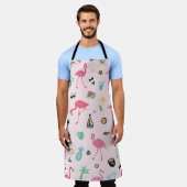 Tablier Flamant rose été : Vibrant Motif d'oiseaux (Porté)