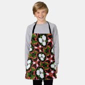 Tablier Flamant rose Fleurs Motif (Porté)