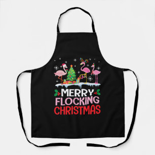 Tablier Flamant rose Noel Casquettes Danse Sur Neige Joyeu