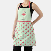 Tablier Flamant rose Oiseau rose Motif animal vert (Insitu)