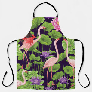 Tablier Flamant rose, plantes tropicaux, arrière - plan no