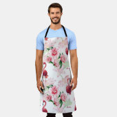 Tablier Flamant rose rose : Élégance Motif sans couture (Porté)