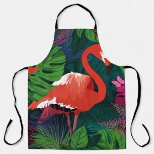 Tablier Flamant rose rose : Harmonie des papillons tropica