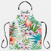 Tablier Flamant rose Tropical Impression Tout-En Personnal (Recto)