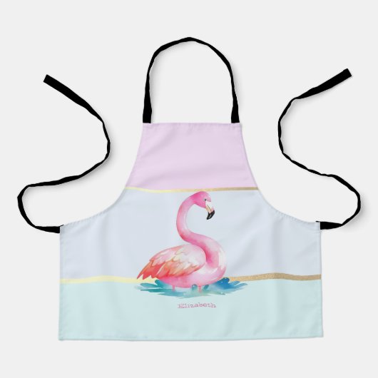 Tablier Flamants Roses Couleurs Pastel (Recto)