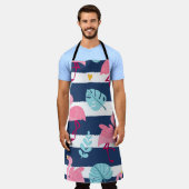 Tablier Flamants roses de dessin : Summer Tropical Vintage (Porté)