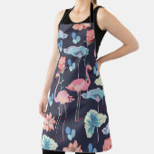 Tablier Flamants roses entourés de fleurs de lotus et pro (Insitu)