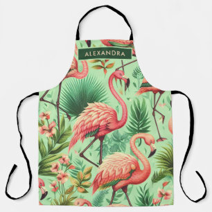 Tablier Flamants roses roses vintages