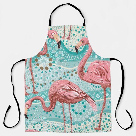 Tablier Flamants roses sans soudure motif (Recto)