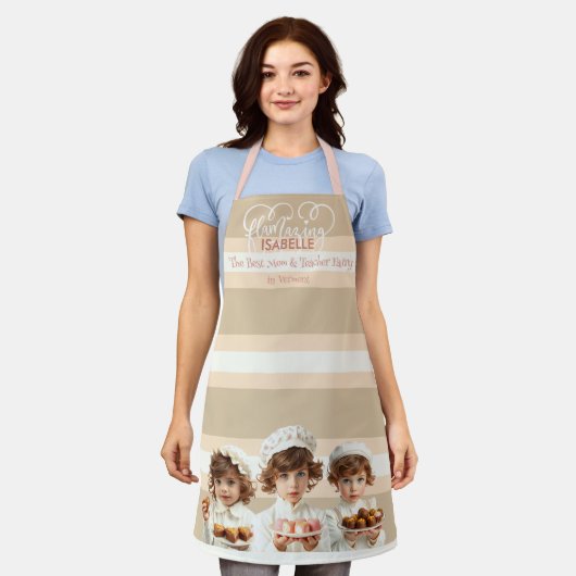 Tablier Flamazing mignon enfants avec chocolats gourmands  (Porté)