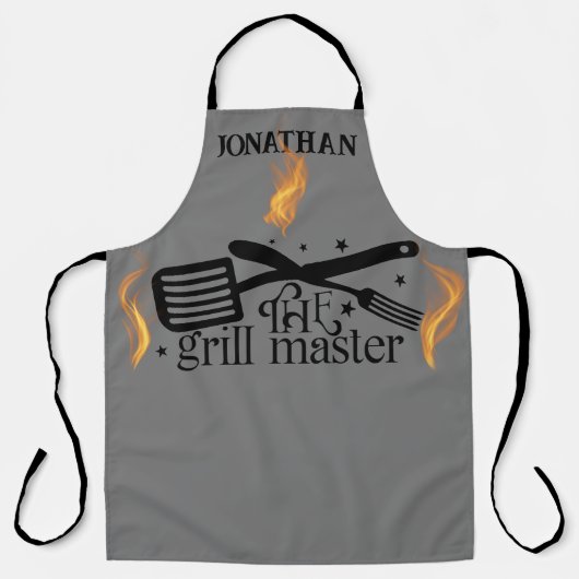 Tablier Flames BQ Le Grill Chef Cuisinier Grill (Recto)