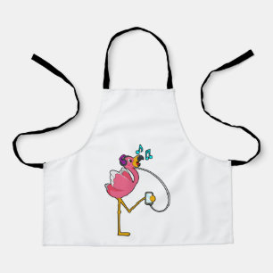 Tablier Flamingo at Music with Headphone