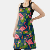 Tablier Flamingo rose sur un dos rayé turquoise (Insitu)