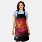 Tablier Flamme du ciel Rose rouge (Porté)