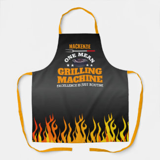 Tablier Flamme d'une machine à griller moyenne en NOIR
