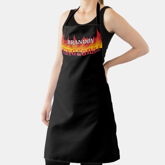 Tablier Flammes chaudes personnalisées King of the Grill G (Insitu)