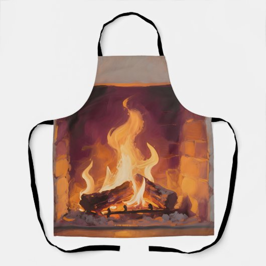 Tablier Flammes de cheminée cosy (Recto)