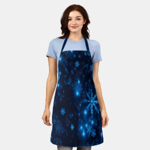 Tablier Flammes de neige Bleues Profondes Bleues Lumineuse