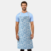 Tablier Flammes de neige d'hiver motif en bleu (Porté)