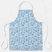 Tablier Flammes de neige d'hiver motif en bleu (Recto)