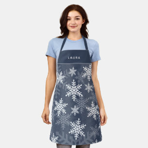 Tablier Flammes De Noël cool Bleues Et Blanches