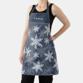 Tablier Flammes De Noël cool Bleues Et Blanches (Insitu)