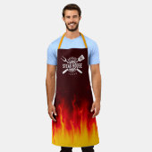 Tablier Flammes grill barbecue — Steak House personnalisée (Porté)