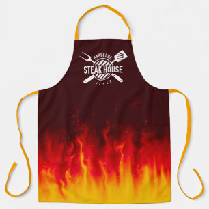 Tablier Flammes grill barbecue — Steak House personnalisée
