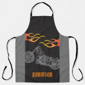 Tablier Flammes moto et moto (Recto)