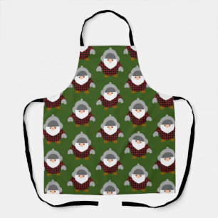 Tablier Flannel Holiday Gnome Motif