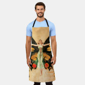 Tablier Flapper Butterfly Flying Woman Illustration (Porté)