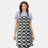 Tablier Flèche Chevron Gras Deux Tons Bleu Noir & Blanc (Porté)