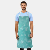 Tablier Flèches blanches Turquoises (Porté)