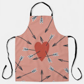 Tablier Flèches de coeur faites main. (Recto)