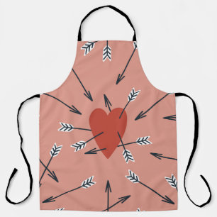 Tablier Flèches de coeur faites main.