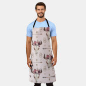 Tablier Flèches et crâne Boho, motif aquarelle. (Porté)