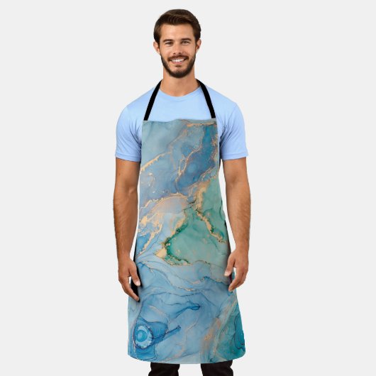 Tablier Flèches métalliques : Art Abstrait des fluides (Porté)