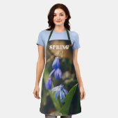 Tablier Fleur à ressort bleu (Porté)